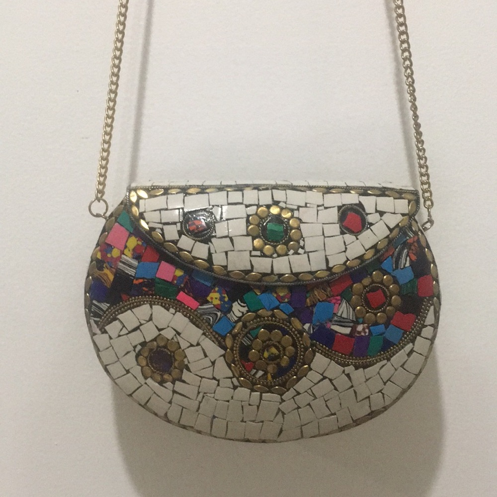 Mosaic brass purse 🌸spring crossbody bag🌺